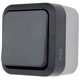 1289788 - Feuchtraum-AP Wechselschalter grau AquaStorm IP55