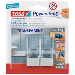 1223547 - Power Strips transparent Haken weiss L