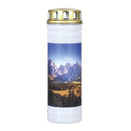 1316709 - Gedenk-Kerze Motiv „Berge" Recycling-Ewiglicht