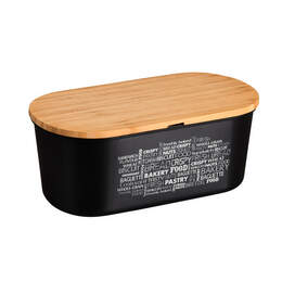 1319144 - Brotbox PET u.Bambus schwarz 34x18x14cm