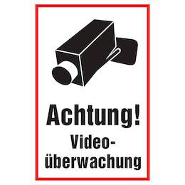 1230475 - Hinweisschild 300x200mm Achtung Videoüberwach.1Stk.