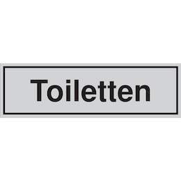 1177307 - Türschild selbstkl.150x45mm silbermatt,Toiletten,1Stk.