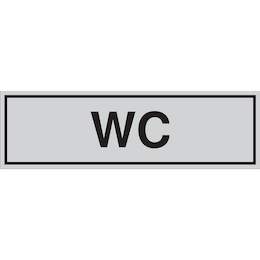 1177309 - Türschild selbstkl.150x45mm silbermatt,WC,1Stk.
