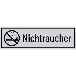 1177315 - Türschild selbstkl.150x45mm silbermatt,Nichtraucher,1Stk.