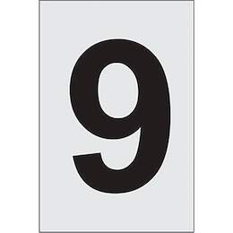 1201836 - Ziffernschild "9" selbstkl. 60x40mm,Edelst.Optik,1Stk.