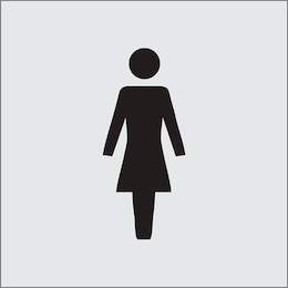 1201841 - Türschild selbstkl.75x75mm Edelst.Optik,Damen,1Stk.