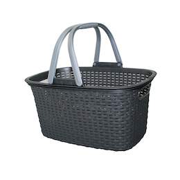 1220722 - Einkaufskorb Ku.-Ratt.grau 18l 48x29x24cm