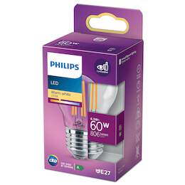 1265486 - LED Tropfen Fila 60 W E27 WW 806lm klar warmweiß