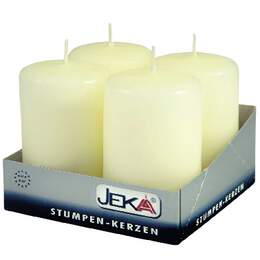 1275696 - Stumpen-Kerzen 50/80 mm 4er Pkg, ivory