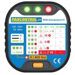 1281707 - Steckdosenprüfer m. 30 mA FI- Test PAN SCHUKOTEST FI